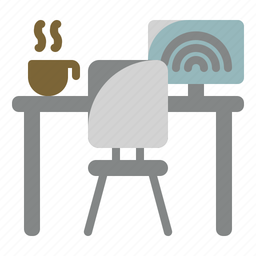 Working, coffee, cafe, place, desk icon - Download on Iconfinder