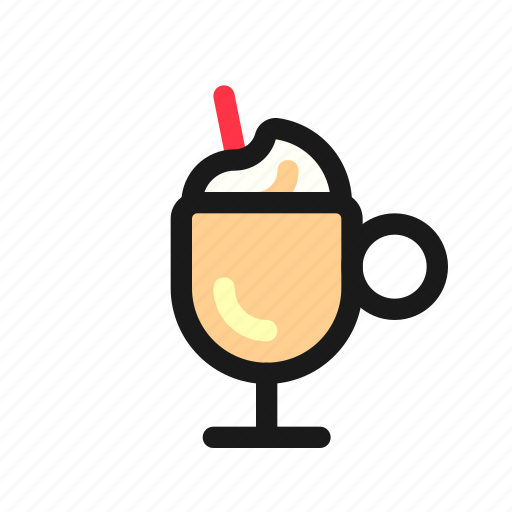Coffee, frappe, ice, milkshake, cold, latte, beverage icon - Download on Iconfinder