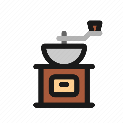 Coffee, grinder, cafe, kitchen, utensil, manual, barista icon - Download on Iconfinder