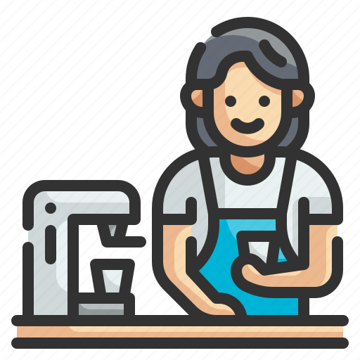 Barista, woman, cafe, waiter, brew icon - Download on Iconfinder