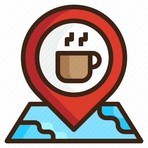 Coffee, location, map, navigation, pin, place, travel icon - Download on Iconfinder