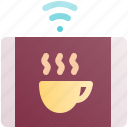 wifi, cup, coffee, connection, wireless