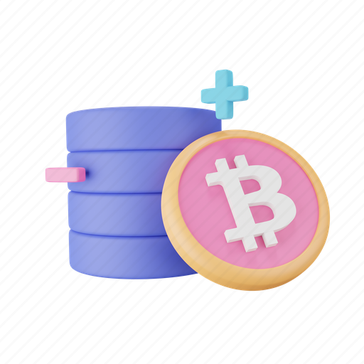 Bitcoin, database 3D illustration - Download on Iconfinder