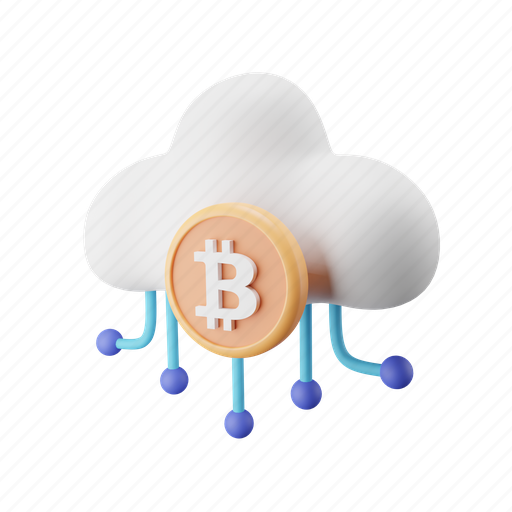 Bitcoin, cloud 3D illustration - Download on Iconfinder