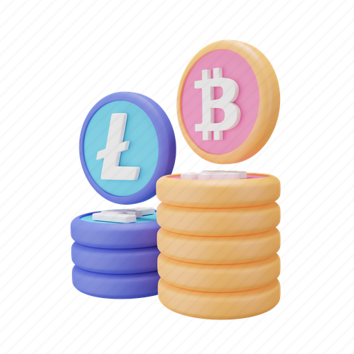 Bitcoin, invest, cryptocurrency 3D illustration - Download on Iconfinder