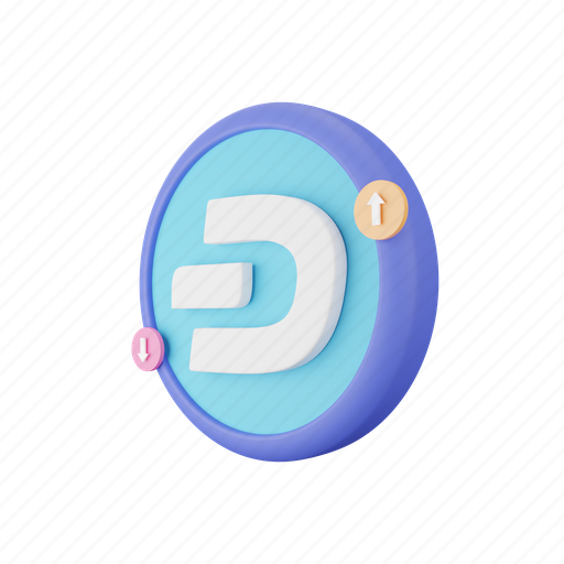 Dash, coin, cryptocurrency, blockchain 3D illustration - Download on Iconfinder