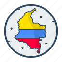 colombia, map, location, flag, country, national