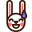 animal, easter, embarrased, emoji, emoticon, hare, rabbit 