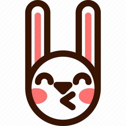 Download Animal, easter, emoji, emoticon, hare, kiss, rabbit icon