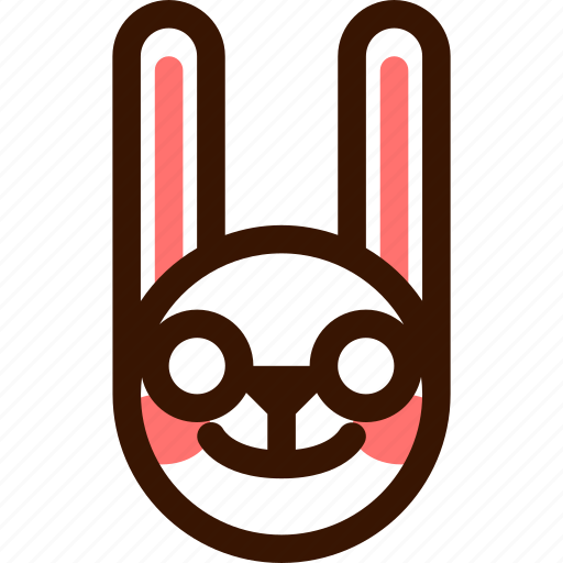 Animal, easter, emoji, emoticon, hare, nerd, rabbit icon - Download on Iconfinder