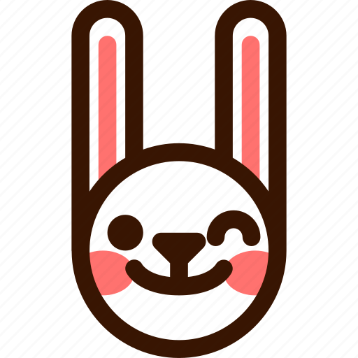 Animal, easter, emoji, emoticon, hare, rabbit, wink icon - Download on Iconfinder