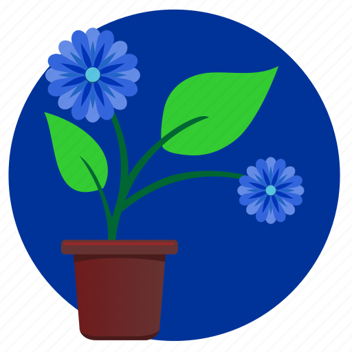Blue, flower, home, plant icon - Download on Iconfinder