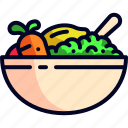 carrot, lemon, salad, tomato, vegetables