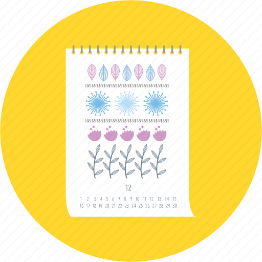 Calendar, flower, interior, month, scadule, wall calendar, event icon - Download on Iconfinder