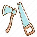tools, tool, axe, construction, equipment, wood, firewood