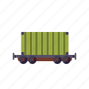 cargo, container, logistics, railway, shipping, transport, wagon