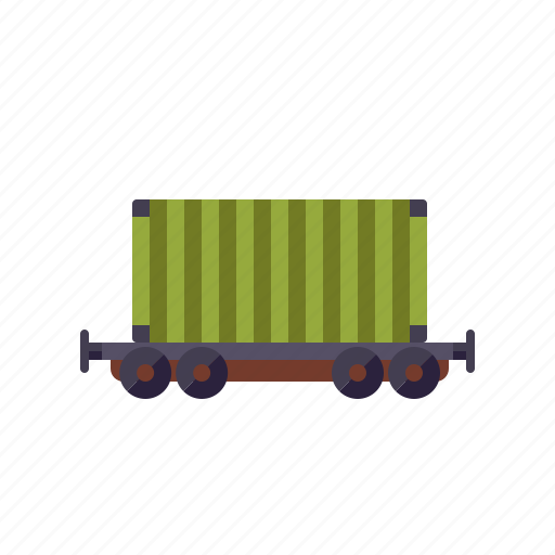 Cargo, container, logistics, railway, shipping, transport, wagon icon - Download on Iconfinder