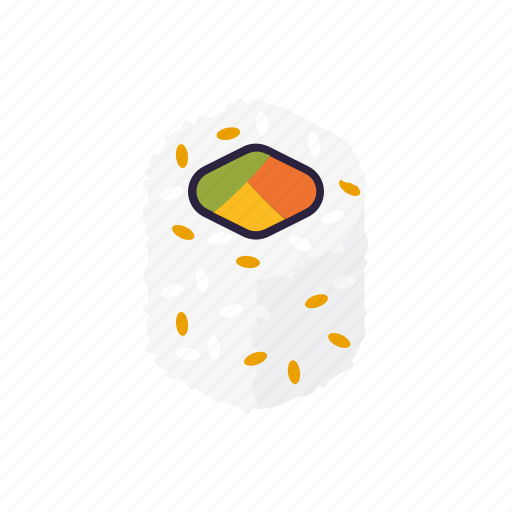California, food, inside out, japanese, roll, sesame, sushi icon - Download on Iconfinder