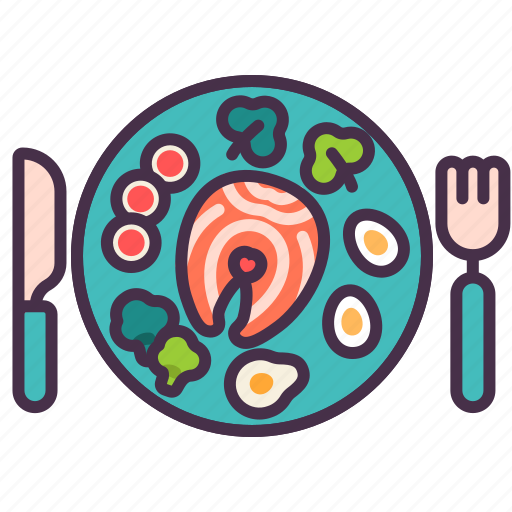 Care, dinner, eating, food, healthy, salmon, self icon - Download on Iconfinder