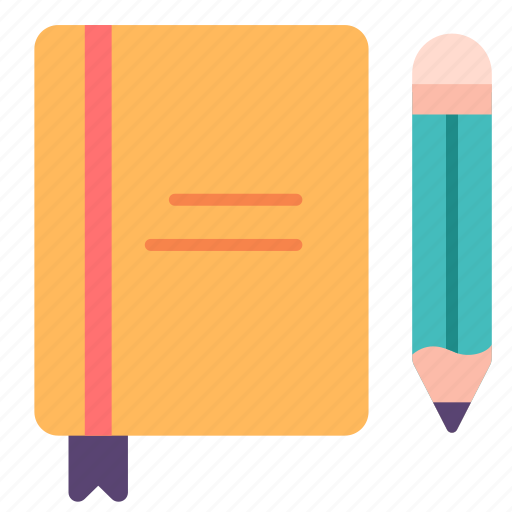 Diary, notebook, pencil, reading, writing icon - Download on Iconfinder