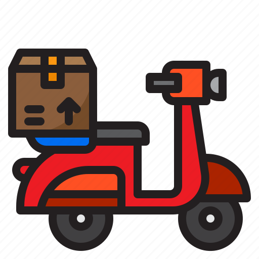 Delivery, motorcycle, shipping, box, logistic icon - Download on Iconfinder