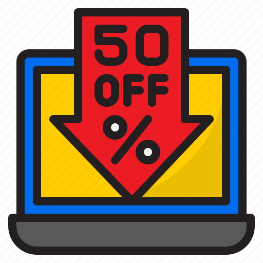 Sale, discount, shopping, laptop, online icon - Download on Iconfinder