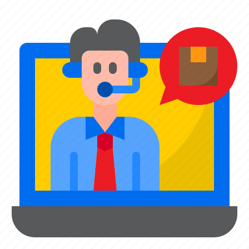 Help, support, information, delivery, laptop, man icon - Download on Iconfinder