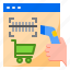 shopping, online, scan, code, cart 