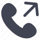 call, outgoing, arrow, communication, phone, telephone