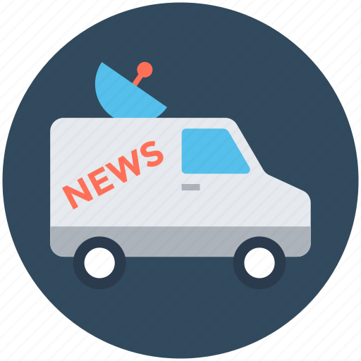News van, ob truck, ob van, outside broadcasting, satellite truck icon - Download on Iconfinder
