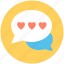 heart, love chat, love message, romantic chatting, speech bubble 