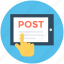 email, hand gesture, mobile, online postage, post 