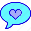 bubble, chat, comment, communication, favorite, heart, like 