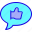 bubble, chat, comment, communication, favorite, like, thumb 
