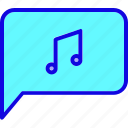 communication, logo, media, message, music, note, song