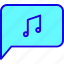communication, logo, media, message, music, note, song 