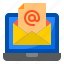 email, mail, laptop, communication, envelope 