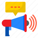 megaphone, chat, inbox, advertising, communication