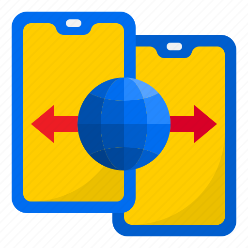 Smartphone, transfer, world, network, communication icon - Download on Iconfinder