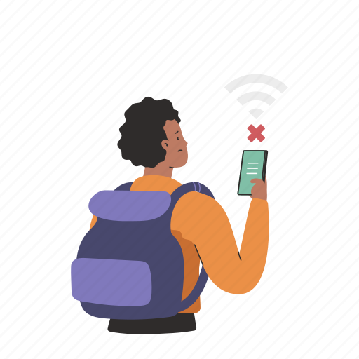 No, signal, offline, disconnect, internet, wifi, smartphone illustration - Download on Iconfinder