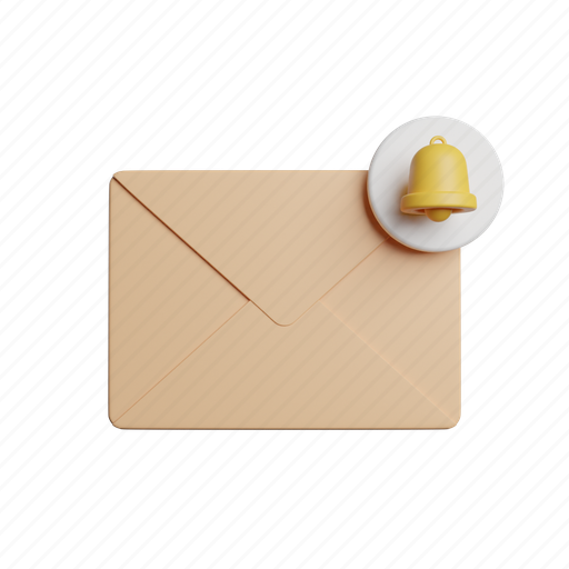 Notification, mail, front, email, message, letter, envelope 3D illustration - Download on Iconfinder