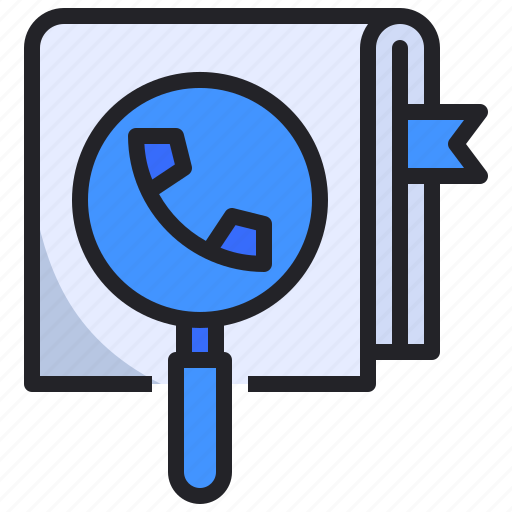 Book, communication, conctact, magnifier, phone, search, telephone icon - Download on Iconfinder
