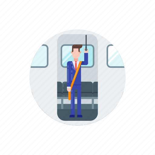 Commute, standing, train, transport, transportation, vehicle, work icon - Download on Iconfinder