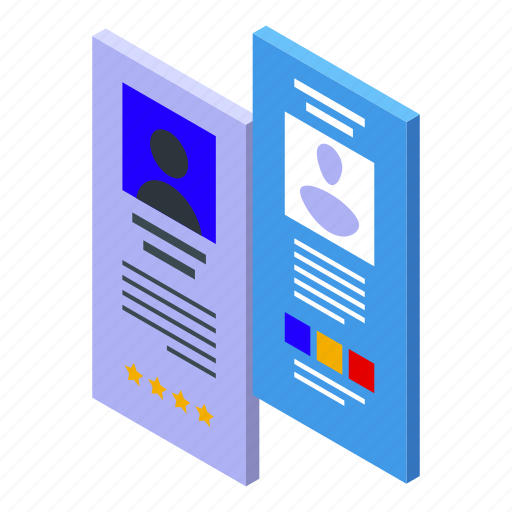 Cv, comparison, isometric icon - Download on Iconfinder