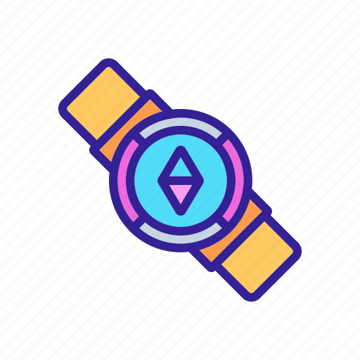 Application, compass, direction, location, navigational, orienting, wrist icon - Download on Iconfinder