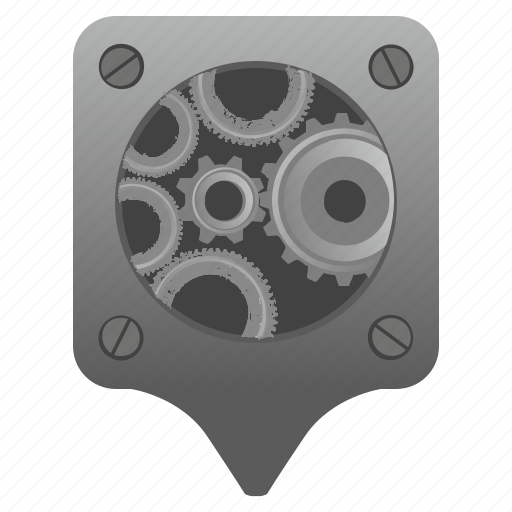 Engine, gear, location, point, pointer icon - Download on Iconfinder