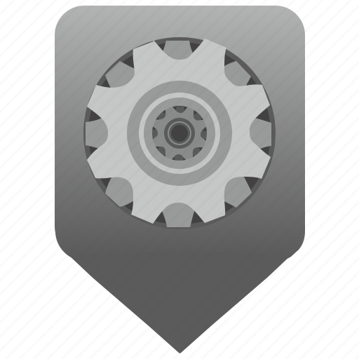 Configuration, gear, place, pointer icon - Download on Iconfinder