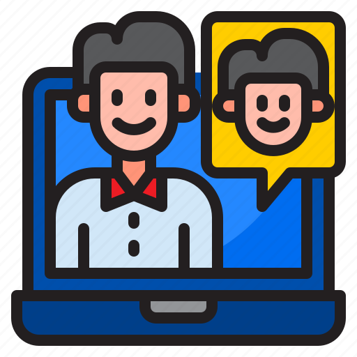 Call, chat, message, laptop, communication icon - Download on Iconfinder