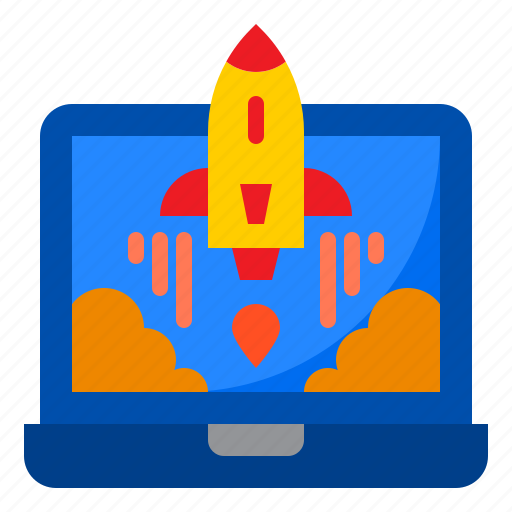 Laptop, rocket, internet, start, up, launch icon - Download on Iconfinder
