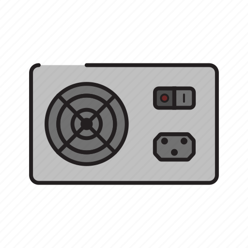 Colored, electricity, energy, hardware, pc, power, supply icon - Download on Iconfinder